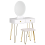 Beliani Dressing Table with Mirror and Stool CAEN LED White 1