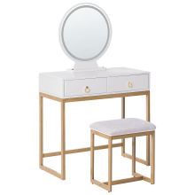 Dressing Table with Mirror and Stool AUXON LED White