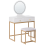Beliani Dressing Table with Mirror and Stool AUXON LED White 1