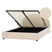 Ottoman Bed VAUCLUSE Boucle Beige 160 x 200 cm (EU King Size)