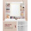 Dressing Table - Wood - Cloud White - LED Lights, Adjustable Brightness, Drawers, Mirror, Open Compartments 6