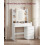 Dressing Table - Wood - Cloud White - LED Lights, Adjustable Brightness, Drawers, Mirror, Open Compartments 7