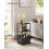 Side Table - Steel Frame - Ebony Walnut - 3 Storage Shelves with Fabric Basket 2