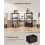 Side Table - Steel Frame - Ebony Walnut - 3 Storage Shelves with Fabric Basket 4