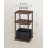 Side Table - Steel Frame - Ebony Walnut - 3 Storage Shelves with Fabric Basket 5