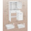 Dressing Table - Wood - Cloud White - LED Lights, Adjustable Brightness, Drawers, Mirror, Open Compartments 5