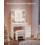 Dressing Table - Wood - Cloud White - LED Lights, Adjustable Brightness, Drawers, Mirror, Open Compartments 8