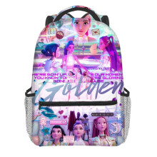 (3, 42cm*31cm*15cm) Youth Full Print Backpack K-Pop Demon Hunters School Bag DIY Design Double Shoulder Pack for Kids