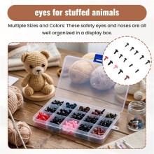 752 St SäKerhetsöGon och -NäSor för Amigurumi Fyllda Virkade öGon med Brickor Doll Eyes för Amigurumi-Nalle