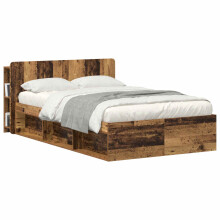 vidaXL Headboard Cabinet with Storage Old Wood Engineered Wood