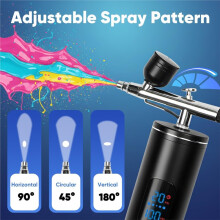 Kit Aerografo con Compressore D'Aria, Aerografo Cordless Ad Alta Pressione da 30 PSI, Batteria Ricaricabile da 6000 MAh per Pittura e Modellismo.