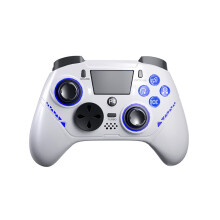 Para el Controlador de Juegos Inalámbrico para PS4 para P4/Steam/PC Botones de Cristal de Luz RGB Sensor Hall Joystick B