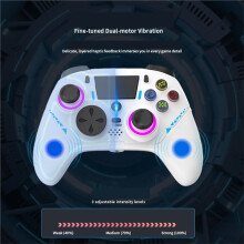 Para el Controlador de Juegos Inalámbrico para PS4 para P4/Steam/PC Botones de Cristal de Luz RGB Sensor Hall Joystick A