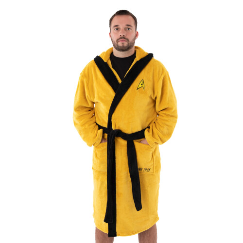 Star Trek (Medium) Star Trek Hooded Bathrobe (Mens Yellow)