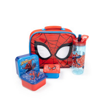 Spiderman Lunch Bag Bottle and 3 Snack Pot (Boys Red)