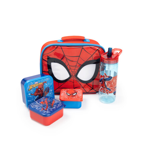Spiderman Marvel Spiderman Lunch Bag Bottle and 3 Snack Pot (Boys Red)