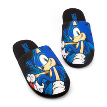(11-12 UK) Sonic the Hedgehog Mule Slippers (Mens Black)