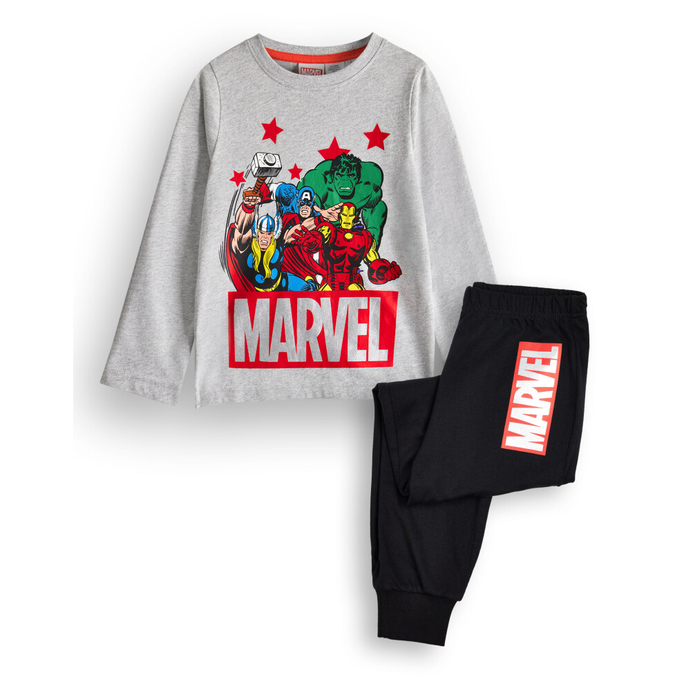 Marvel (5-6 Years) Avengers Long Sleeve Long Leg Pyjama Set (Boys Black)