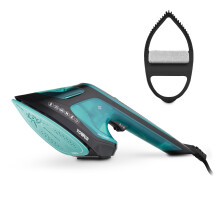 Tower 2-in-1 Hand Garment Steamer with Iron Feature, Digital LED Display, One Temperature Technology, Black and Teal, T22031TL