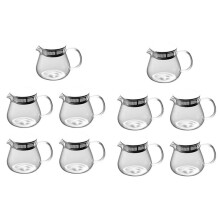 10X Heat Resistant Coffee Pot Hand Brewing Coffee Pot Steel Cover Transparent Sharing Pot Glass Brewing Pot with Handle