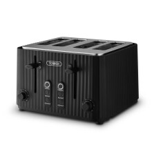 Tower ECOFORM 900W 4 Slice Toaster, Made from Recycled Plastic, 6 Browning Levels, Black, T20103BLK