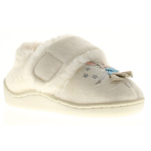 (White, 12 (Children's)) Princess Stardust Girls Slippers Ballerina Touch Fastening Cosy White UK Size