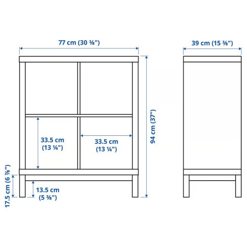 IKEA KALLAX 4 Cube Unit with Underframe 77x94 1