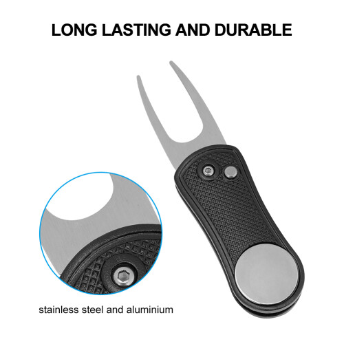 Edelstahl Divot Tool Golf Pitchfork Zubehör 1
