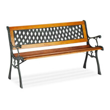 Banc de jardin vintage confortable 120 x 60 x 80 cm pour 2 personnes en