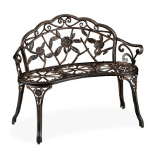 Banc de jardin vintage 120 x 50 x 70 cm pour deux personnes style romantique