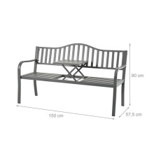 Banc de jardin avec table rabattable 150 x 60 x 45 cm pour 3 personnes