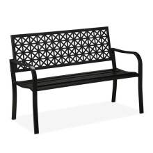 Banc de jardin confortable 120 x 48 x 45 cm pour 2 personnes design géométrique