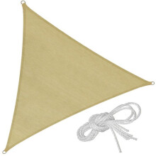 Voile d'ombrage - HELLOSHOP26 - Triangulaire - 4 m x 4 m x 4 m - PE 100% - Œillets inox, câble 140 cm