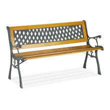 Banc de jardin extérieur rétro pour 2 personnes assise incurvée confortable 120 x 60 x