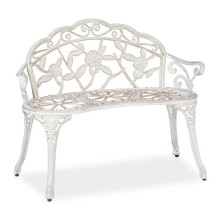 Banc de jardin romantique pour deux en demi-rond 120 x 60 x 40 cm aspect