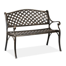 Banc de jardin vintage 118 x 60 x 78 cm assise confortable usage extérieur en