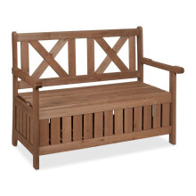 Banc de jardin coffre rustique 2 places 130 x 50 x 60 cm rangement pratique