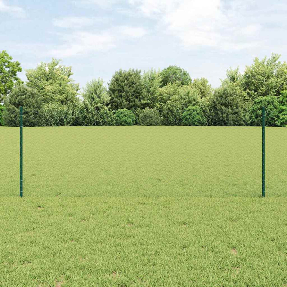 Vidaxl Welded Wire Fence 50 X 0.8 M (W X H) Pvc-Coated Steel Green 8721158929969