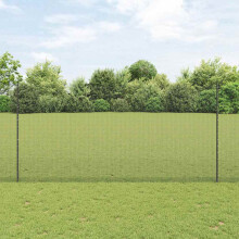 vidaXL Welded Wire Fence with Post 10 x 1.5 m Hot-Dip Galvanised Steel