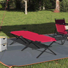 vidaXL Folding Camping Bed Folding Red 210 x 80 x 46 cm Oxford fabric