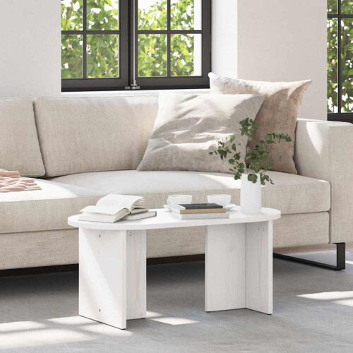 VidaXL vidaXL Coffee Table White 80 x 39.5 x 35 cm Solid Pine wood