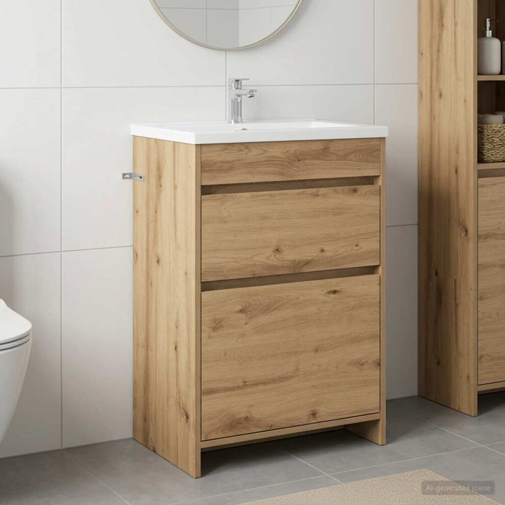 Vidaxl Bathroom Under Sink Cabinet Artisan Oak 56 X 37.5 X 81 Cm