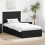 VidaXL vidaXL Bed Frame Black and Silver 90 x 200 cm Engineered Wood 1