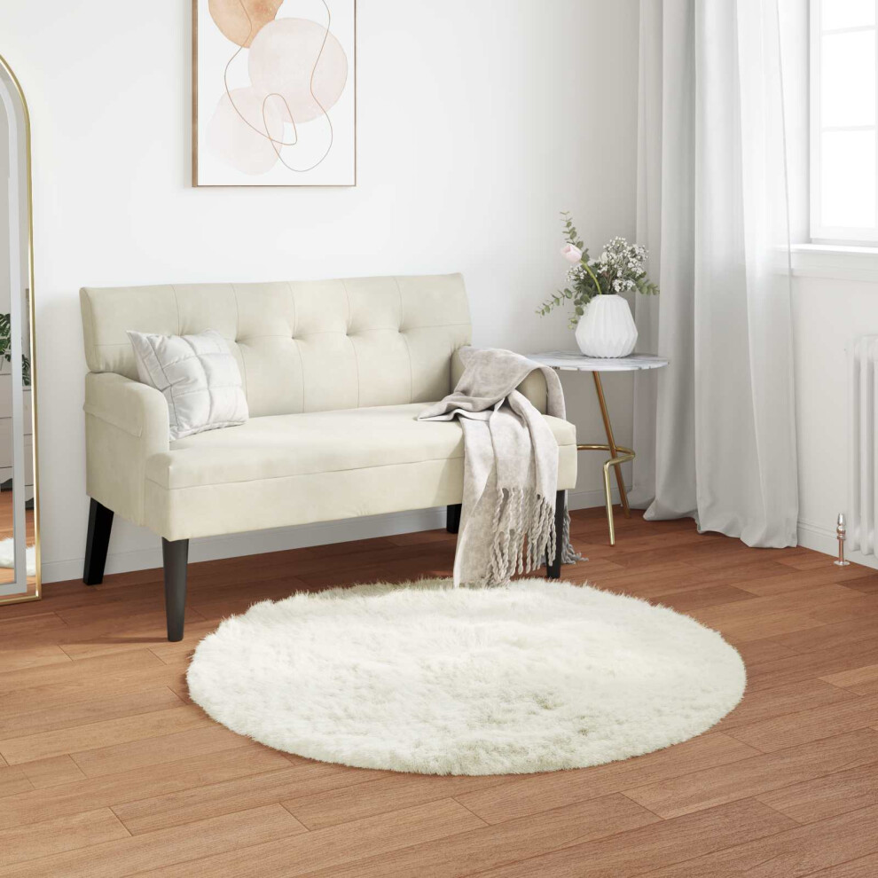 Vidaxl Faux Sheepskin Rug Tafalla White Ø 80 Cm Polyester