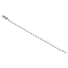 Stainless Steel 10cm Length 2.4mm Beaded Chain 100Pcs Silver Tone