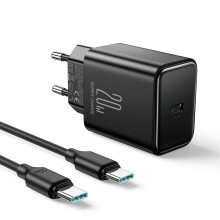 Szybka ładowarka NEXTBATT 20 W PD + kabel USB-C 60 W, 1 m - czarny