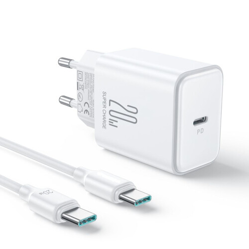 NEXTBATT 20W snellader PD + 60W USB-C-kabel, 1 m - Wit