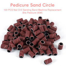 100 PCS Nail Drill Sanding Band Machine Replacement Bits Pedicure (80 )