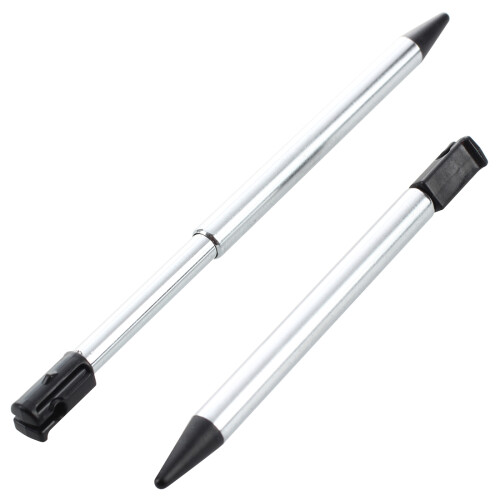 3 Pcs Silver Tone Black Plastic Stylus for  3ds