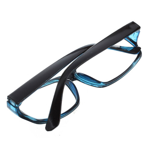 Unisex Black  Plastic Frame Arms Clear Lens Plain Glasses 2